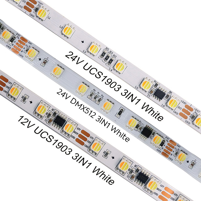 UCS1903 3000K 4500K 6500K 3in1 24V 5050 White Light Addressable LED Strip
